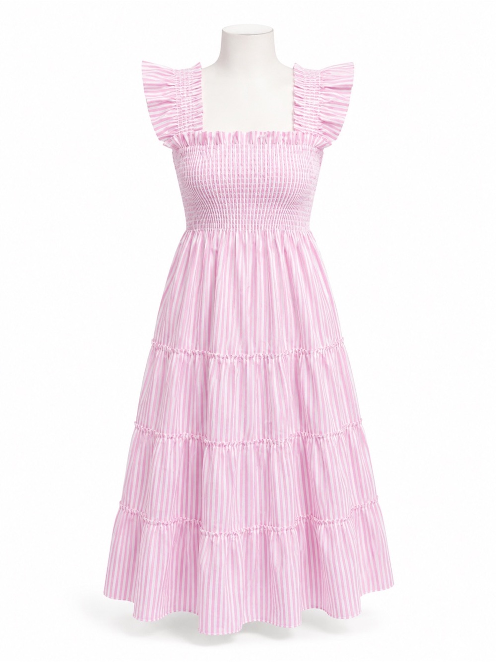 Hill House Home Ellie Nap Dress Bubblegum Pink Stripe Size L